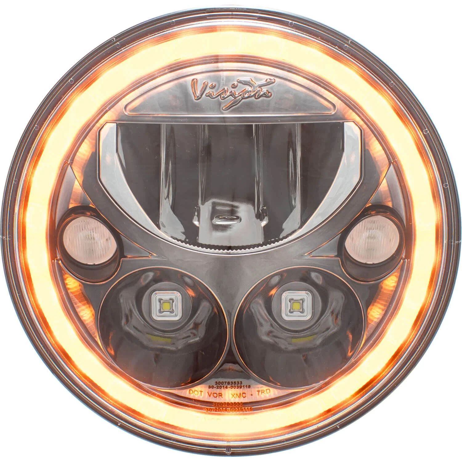2007-2017 Jeep JK VX LED Headlight Kit - Black Chrome | Amber Halo - Image 8