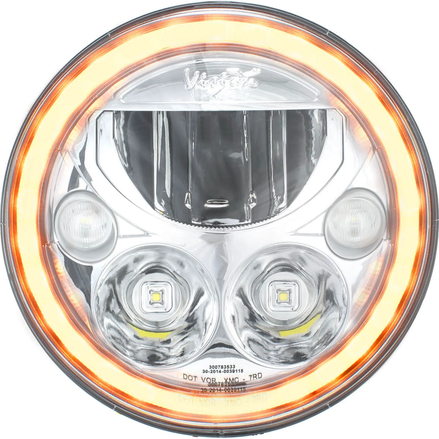 2007-2017 Jeep JK VX LED Headlight Kit - Chrome | Amber Halo - Image 4