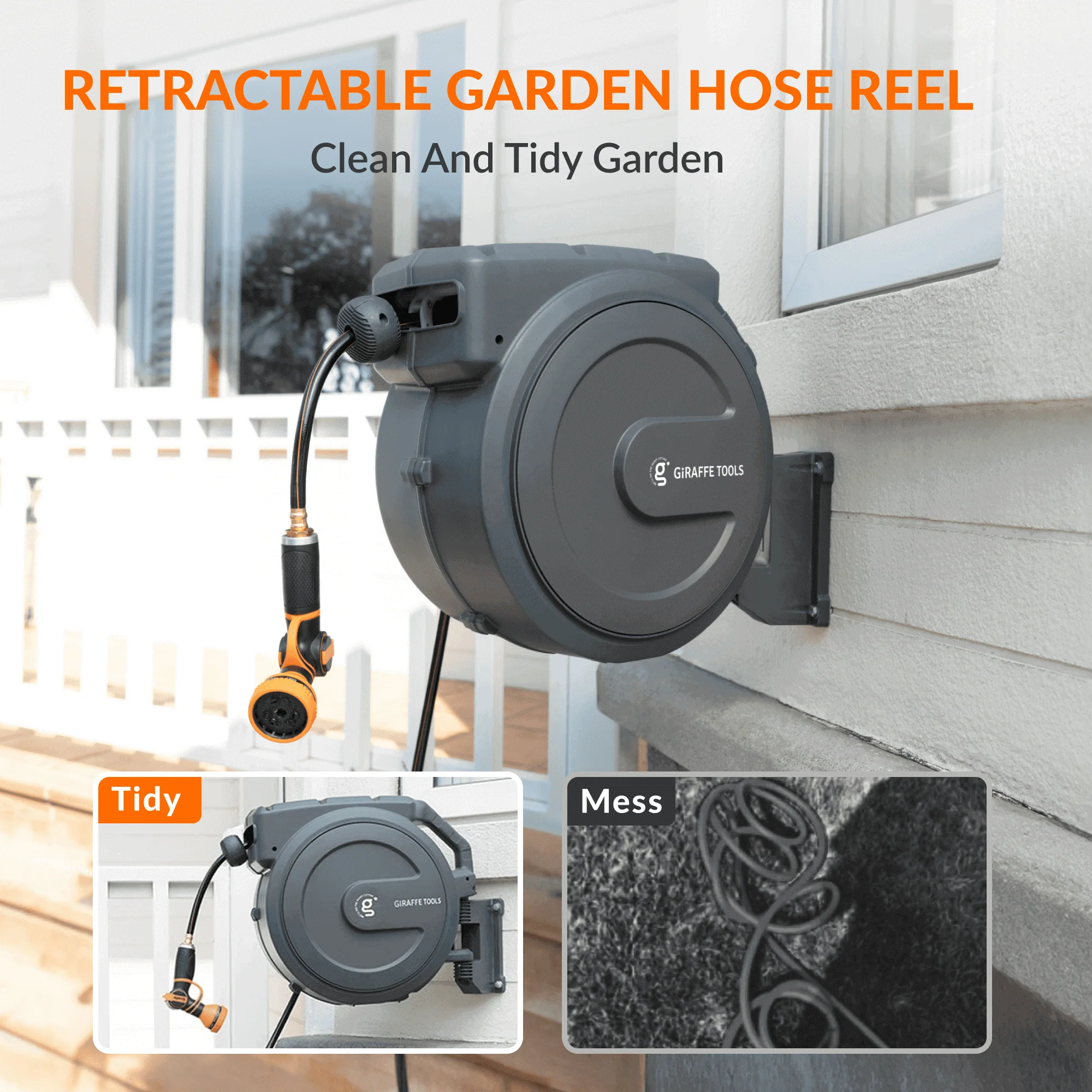 Retractable Garden Hose Reel-1/2in-130ft - Image 4